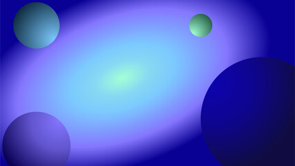 A futuristic abstract background featuring floating spheres in a glowing blue and green gradient. Ideal for digital banners, website headers, or tech-related presentations.