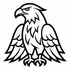 Obraz premium eagle-bird-line-art-on-white-background 