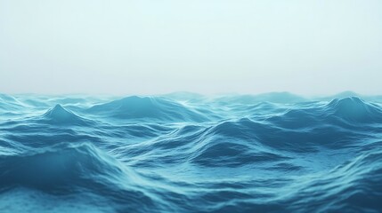 Fototapeta premium Serene Blue Ocean Waves Rolling Gently