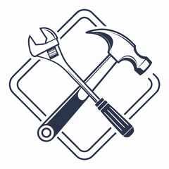 simple-badge-icon-featuring-a-wrench-and-hammer-