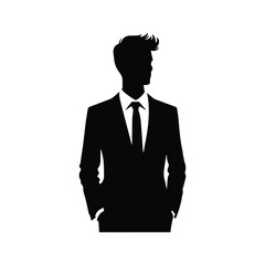 silhouette of a businessman on white background