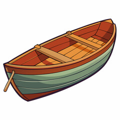 wooden boat isolated on white