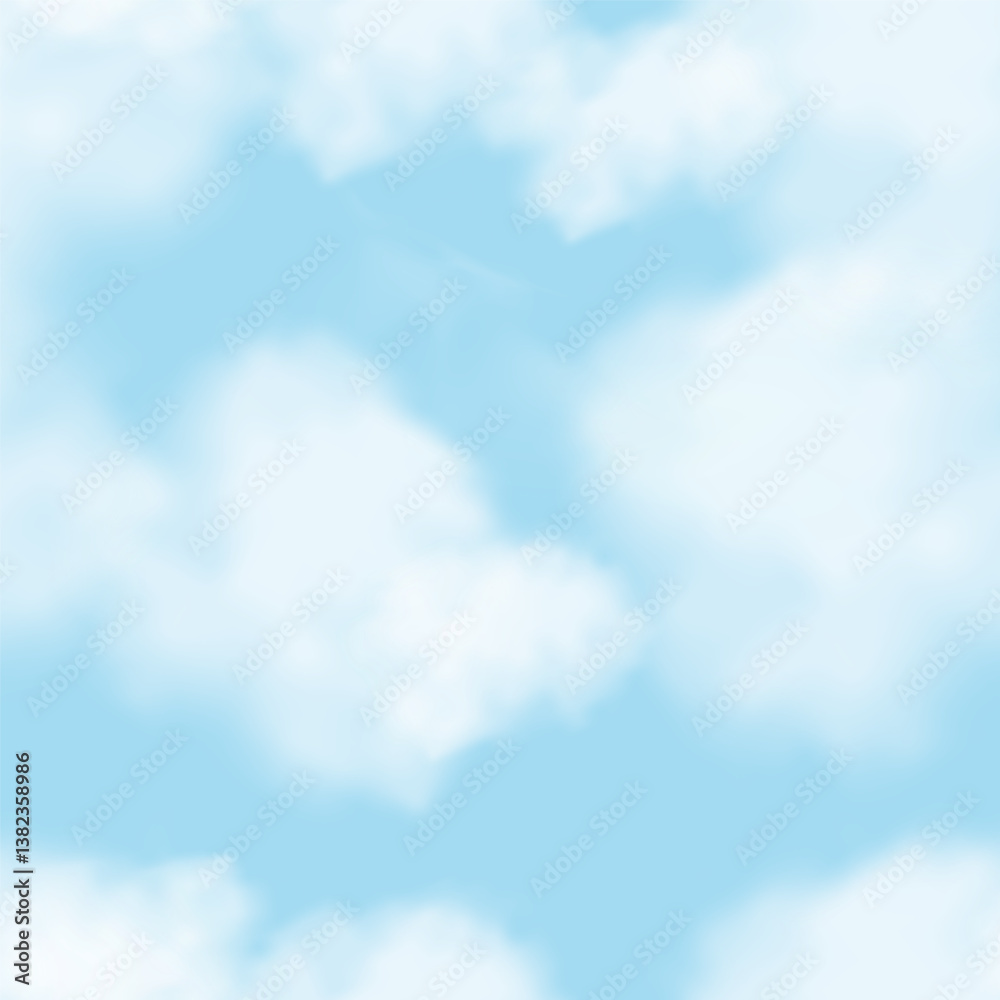 Wall mural sky,cloud background,seamless pattern blue sky background,endless pattern cloudy texture,vector 3d b