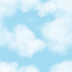 Fototapeta premium Sky,Cloud Background,Seamless Pattern Blue Sky Background,Endless pattern cloudy texture,Vector 3d banner Nature landscape for spring backdrop,Summer seamless pattern cartoon for environment wallpaper