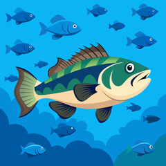 vector illustration of a fish