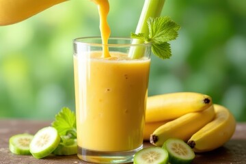 Tropical Fruit and Vegetable Smoothie