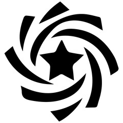 Illustration style swirl silhouette star design for modern abstract vector and award concept