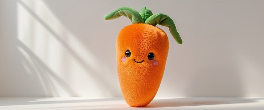 Adorable Orange Carrot Plush Toy - Cute Veggie Stuffed Animal.