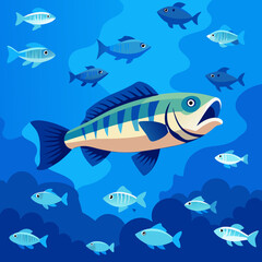 Obraz premium vector illustration of a fish