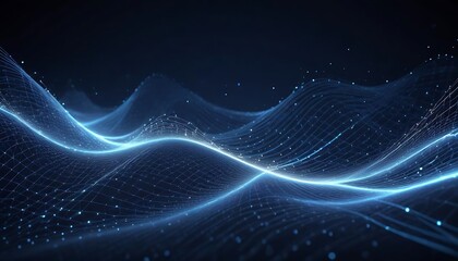Blue wave with a lot of dots