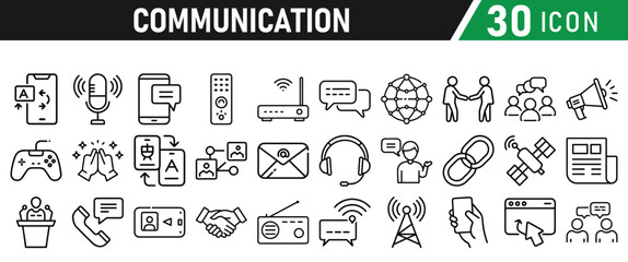 Obraz premium Communication icons set. Discussion, speech bubble icon vector illustration for web