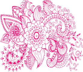 Beautiful flower art and mandala vector design