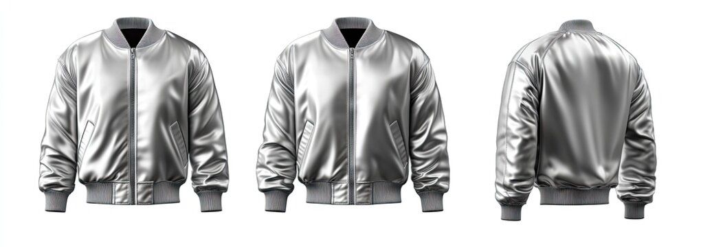 Metallic bomber jacket