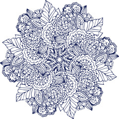 Beautiful flower art and mandala vector design