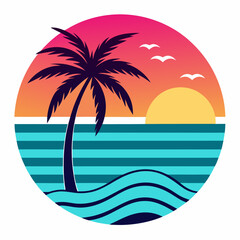 Tropical island with palm trees
