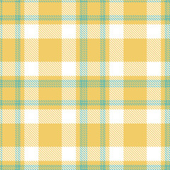 Mellow light mustard Tartan patterns fabric texture. Elegant Neon pale teal Seamless Tartan