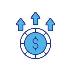 Increase icon isolated on a white background. Vector illustration.