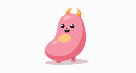 cheerful pink character