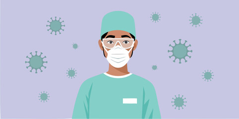 portrait of a medical professional in protective gear