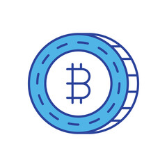 Obraz premium Bitcoin icon isolated on a white background. Vector illustration.