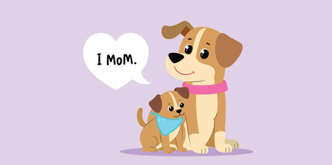 heartwarming of a mother dog and her puppy expressing love and affection