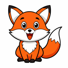 Obraz premium red fox cartoon