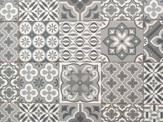 background grey design ornate portuguese decorative tiles wall azulejos gray white vintage tile texture