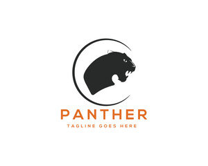 Esport panther vector logo on white background side view and Panther silhouette icon, Cougar symbol,Puma sign and vector illustration design.
