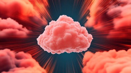 Futuristic Cloud Infrastructure with Abstract Elements Depicting Technology and Innovation