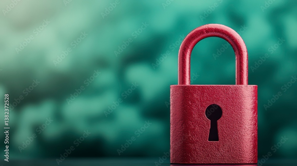 Poster secure lock symbolizing blockchain technology and zero trust architecture for digital security
