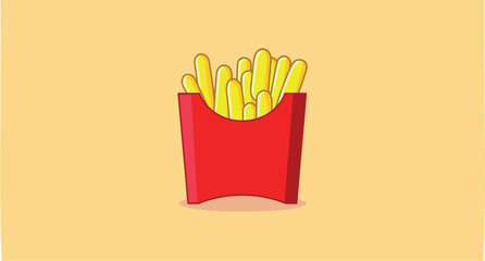 golden french fries in a red container