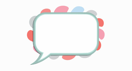 light teal speech bubble with a playful pastel border