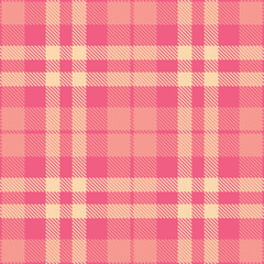 Pastel warm pink and Muted peachy pink Seamless Tartan Fabric Design