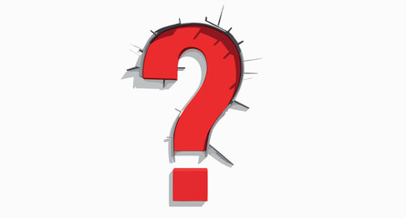 3d red question mark symbol against a white background