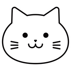 猫　白猫　イラスト　シンプル　アイコン