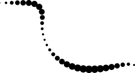 Line dotted halftone curved icon