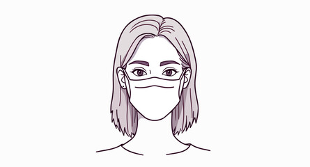 stylized of a woman wearing a face mask
