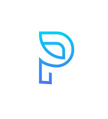 Modern Minimalist Gradient Letter P Logo Design