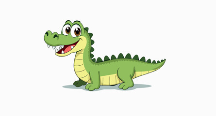cheerful cartoon crocodile