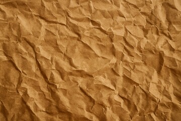 Obraz premium Detailed kraft paper texture with natural warm tones and crumpled surface. Ideal for product backgrounds, packaging mockups, and vintage or eco-themed designs.