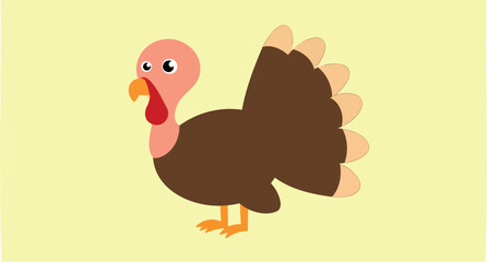 cheerful cartoon turkey