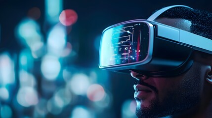 ultra-futuristic mixed reality concept, advanced virtual environments overlapping with physical structures, cutting-edge UI elements, cinematic neon lighting, immersive sci-fi ambiance,