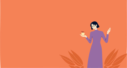 woman in purple dress holding an