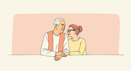 affectionate senior couple holding hands displaying intimacy and connection