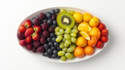 Fresh Fruit Bowl Arranged in a Perfect Rainbow Display for Healthy Eating Inspiration