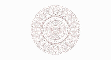 intricate brown mandala on white background