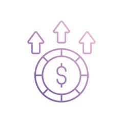 Increase icon isolated on a white background. Vector illustration.