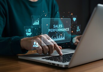 Sales Performance Management Interface on Laptop