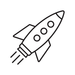 Rocket icon. Flying rocket line icon.