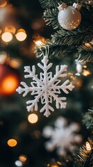 Sparkling Snowflake Christmas Ornament.